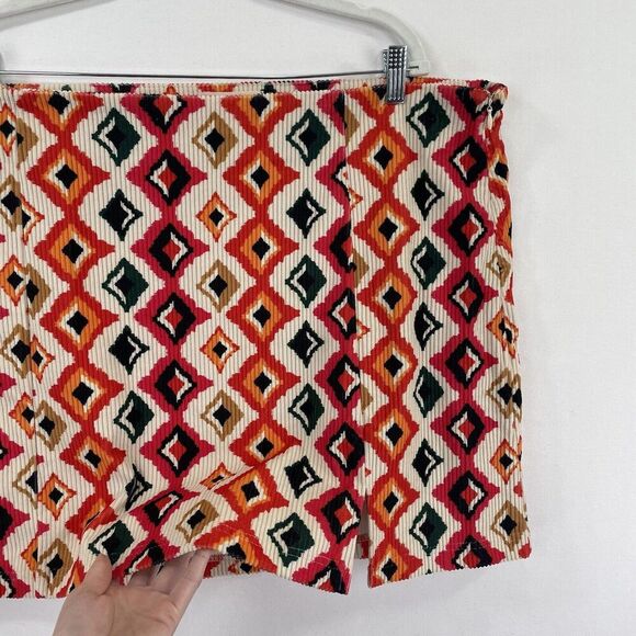 Savanna Jane Skirt Womens 2X Plus‎ Orange Aztec Mini Boho Festival Beach NWT - Picture 6 of 16